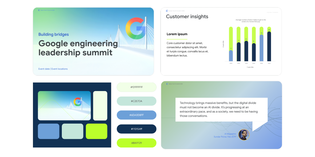 Senior engineering forum slide deck templates and color palette